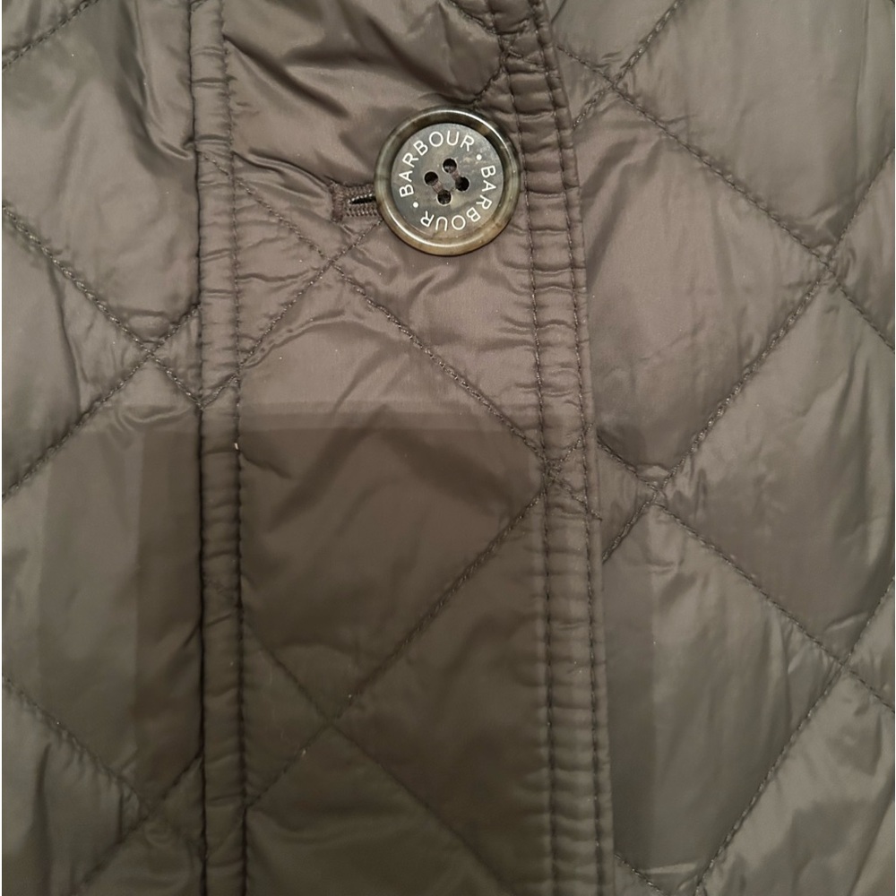 Barbour Quilted Coat - 3X - Hunter Green - Tan Corduroy Collar - Picture 5 of 10